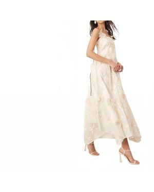 ARRANGE Mirrored Applique Floral Embroidered Cami Maxi Dress - White