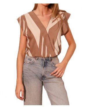 Kld. Signature Stripe Short Sleeve Top And Wide Leg Pants Set - Blue