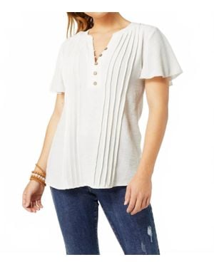 Coco + Carmen Savanna Button Down Top - White