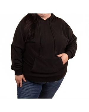 Michelle Mae Kacey Ribbed Hoodie - Black