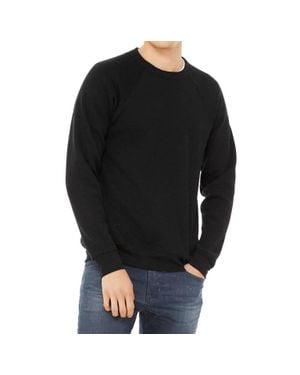 Bella Canvas Sponge Fleece Raglan Crewneck Sweatshirt - Black