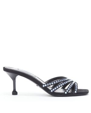 Prada Crystal Rhinestone Strappy Open Toe Sandal - Blue