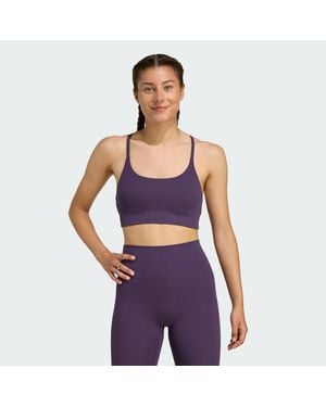 adidas All Me Light Support Rib Bra Long Line Bra - Purple