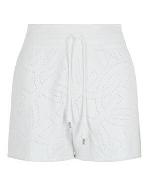 Ferragamo Gancini Pattern Drawstring Shorts - White