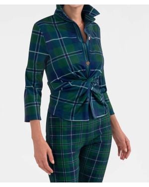 Gretchen Scott Twist And Shout Top Plaid - Blue