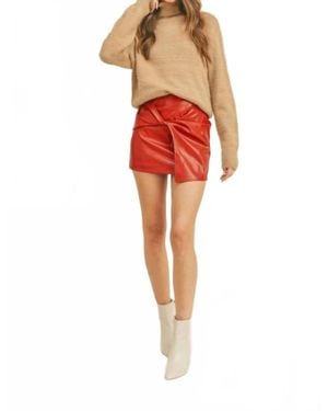 ..,merci Faux Leather Skirt - Red