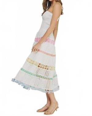 Strut & Bolt Lena Eyelet Midi Dress - White
