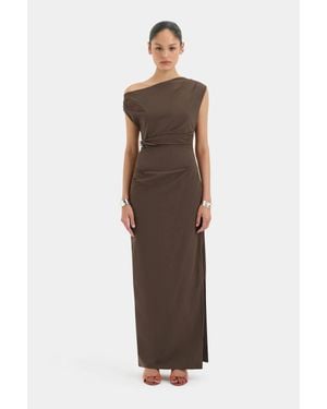 SIR. Sol Off Shoulder Gown - Brown