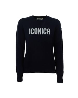 MC2 Saint Barth New Queen Iconica Rhinestone Sweater - Black