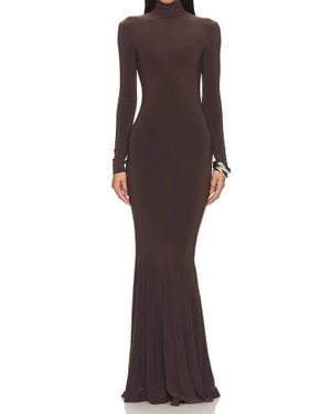 Norma Kamali Long Fishtail Dress - Brown