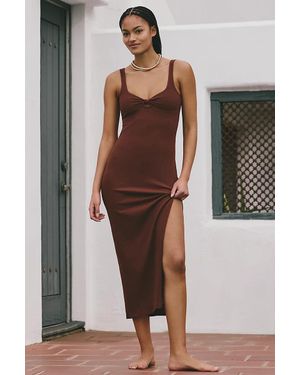 LSPACE Alexis Cutout Rib Midi Dress - Brown