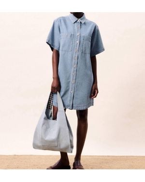 FRNCH Beryl Shirt Dress - Blue