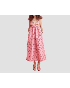 Celiab Rozana Floral Maxi Dress - Red