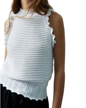 Melissa Nepton Rana Crochet Sweater Top - Blue
