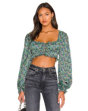 For Love & Lemons Alisa Crop Top - Blue