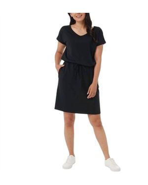 32 Degrees Side Pockets V Neck Lux Dress - Black