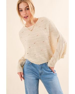 TRUEDAMES And The Why Dolman Sleeves Sweater - Blue
