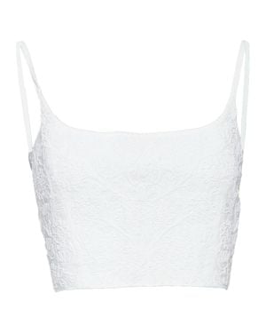 Jil Sander Floral Embroidery Crop Top - White