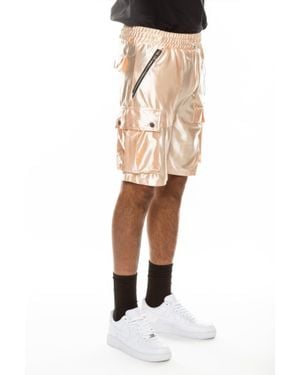 TRUEDAMES Satin Street Cargo Shorts - White