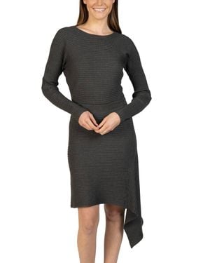Love Token Asymmetrical Knit Sweater Dress - Black