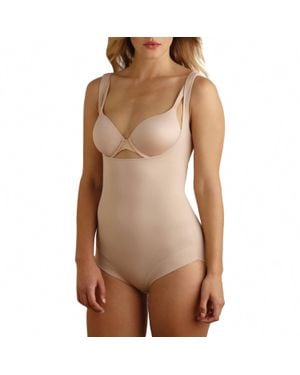 Tc Fine Intimates Shape Away Open-Bust Bodybriefer - Brown