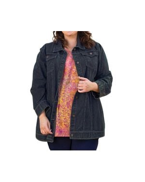 On The Plus Side Premium Long Sleeve Rydel Denim Jacket - Blue