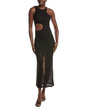 Maje Embroidered Lace Skater Dress in Black | Lyst
