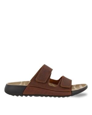 Ecco Cozmo Adjustable Slide Sandal - Brown