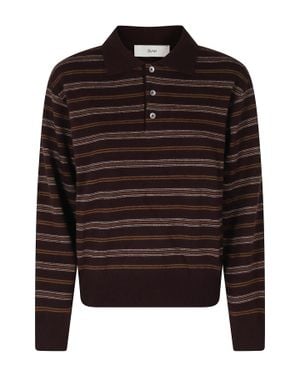DUNST Striped Polo Shirt - Black