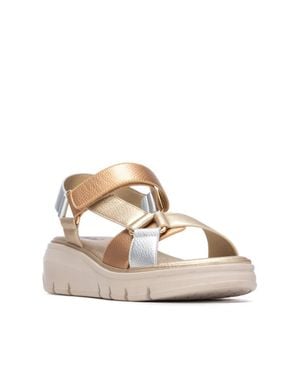 Xti Comfort Wedge Strappy Sandals - Metallic