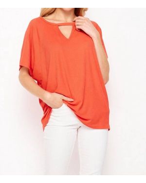 Honeyme Solid Dolman Short Sleeve - Orange