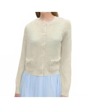 Moon River Crystal Knit Cardigan - White