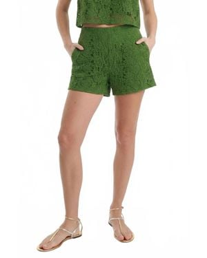 Cleobella Alastair Floral Guipure Lace Shorts - Green
