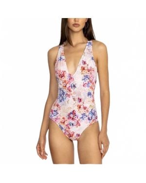 Johnny Was Eyelet Crossback One Piece - Purple