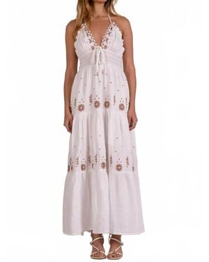 Elan Maxi V-Neck Dress - Pink