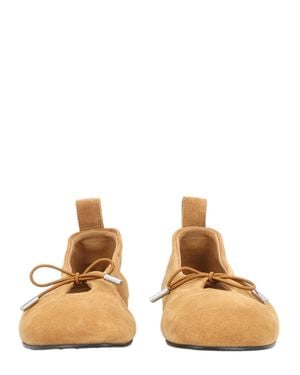 Alohas Rosalind Bow Detail Leather Flats - Natural