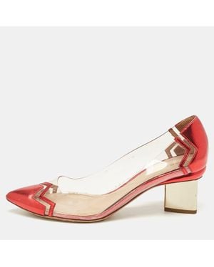 Nicholas Kirkwood Transparent Leather And Pvc Block Heel Pumps - Pink