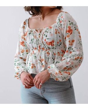 Sadie & Sage Bloom Brigade Top - Gray