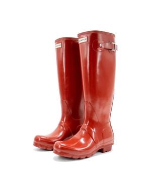 HUNTER Original Tall Gloss Rain Boot - Red