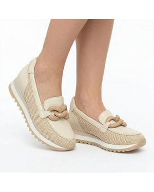 Gabor Leather Low Loafer - Natural
