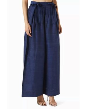 Coniglio Banyan Pleated Snap Pant - Blue