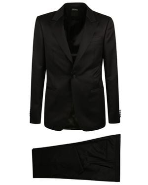 ZEGNA Tailored Two-Piece Suit With Notch Lapels - Black