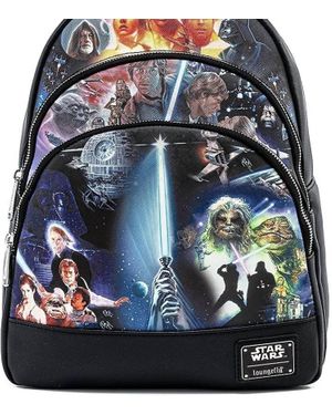 Loungefly Star Wars Original Trilogy Mini Backpack - Black