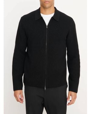 Vince Two-Way Zip Shirt Jacket - Black