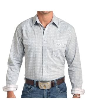 Panhandle Long Sleeve Western Shirt - Gray