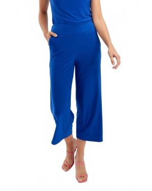 FRANK LYMAN Knit Wide Leg Crop Pants - Blue