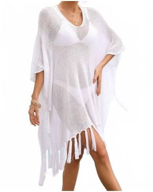Charmor Crochet Swimsuit Cover Up - White