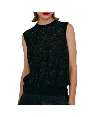 Autumn Cashmere Sequin Blouson Muscle Tee - Black