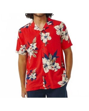 Rip Curl Aloha Hotel Short Sleeve Shirt - Red