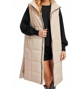 Bluivy Quilted Longline Puffer Vest - Black